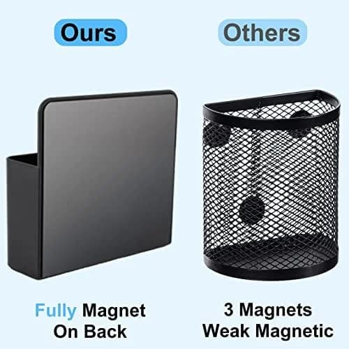 Magnetic Pen Holder Set (2-Pack) – Strong Magnet Dry Erase Marker Organizer with Adjustable Compartments for Metal Surfaces