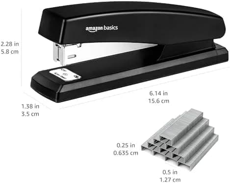 Heavy-Duty Desktop Stapler with 1000 Staples, 25-Sheet Capacity, Non-Slip Base