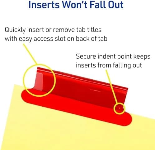 5-Tab Insertable Dividers with Big Tabs for 3-Ring Binders, 6 Sets