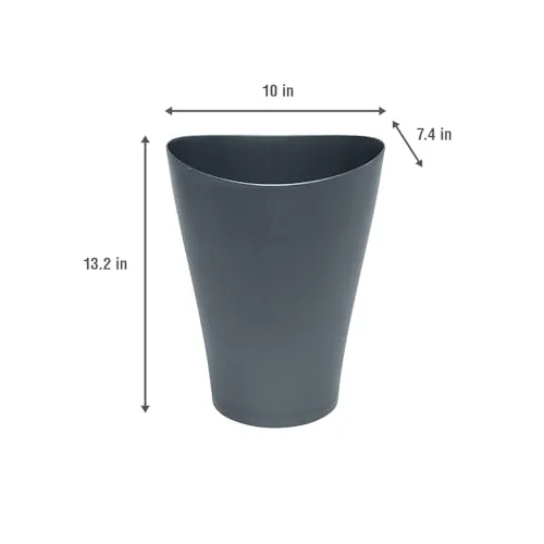 Compact 2.25 Gallon Plastic Wastebasket for Bathroom, Office, or Home