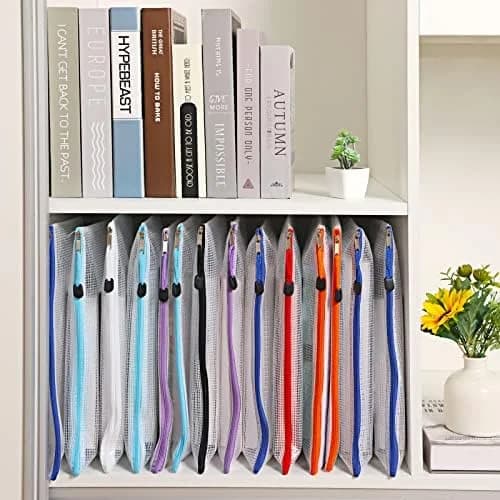 24-Piece Mesh Zipper Pouches for Home & Office Organization