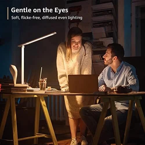 Adjustable LED Desk Lamp with 5 Color Modes & 5 Brightness Levels, Dimmable Task Light for Reading, Crafting, and Office Work