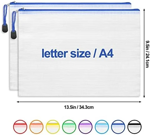 24-Piece Mesh Zipper Pouches for Home & Office Organization